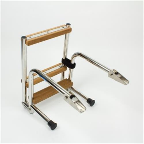 SCALETTA INOX 4 GRADINI TEAK
