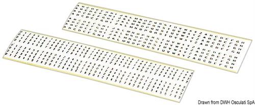 Numeri e lettere autoadesive neri su fondo bianco da 3 mm
