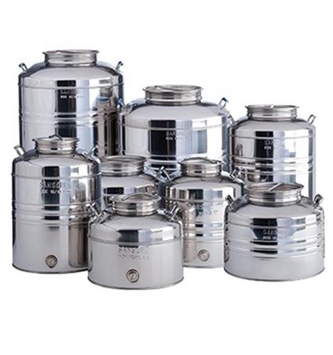 Contenitore olio e vino inox AGGRAFFATO da lt.100 predisposizione rubinetto