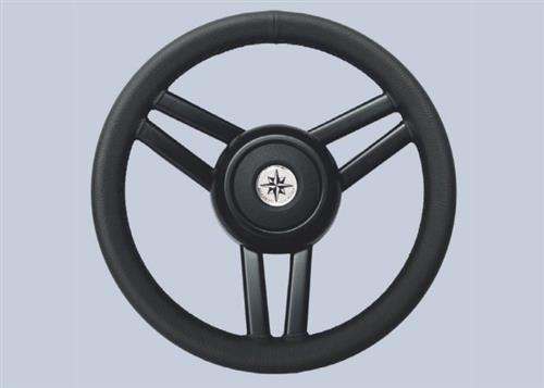 Volante in acciaio inox con impugnatura in pelle
