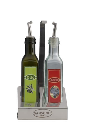 Stand olio e aceto per bottiglie tonde e quadre